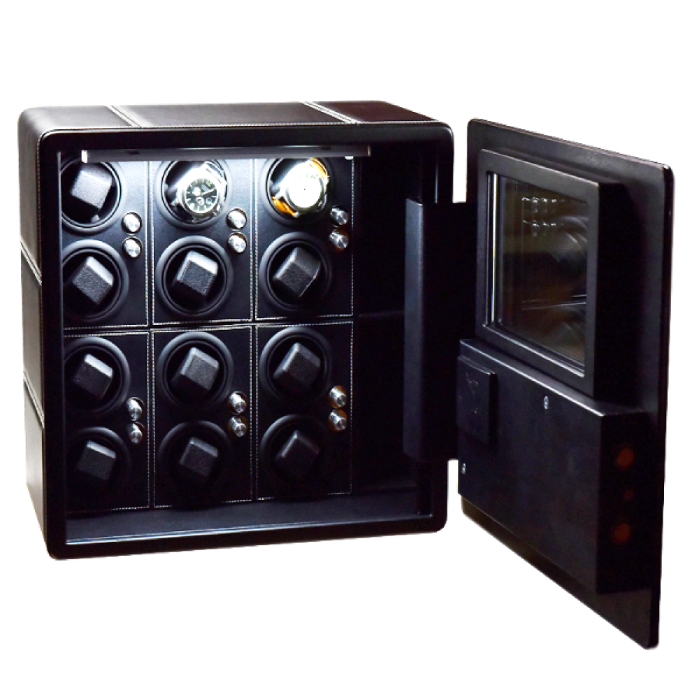 BROOKLYN REAL LEATHER BULLET PROOF GLASS WATCH WINDER SAFE